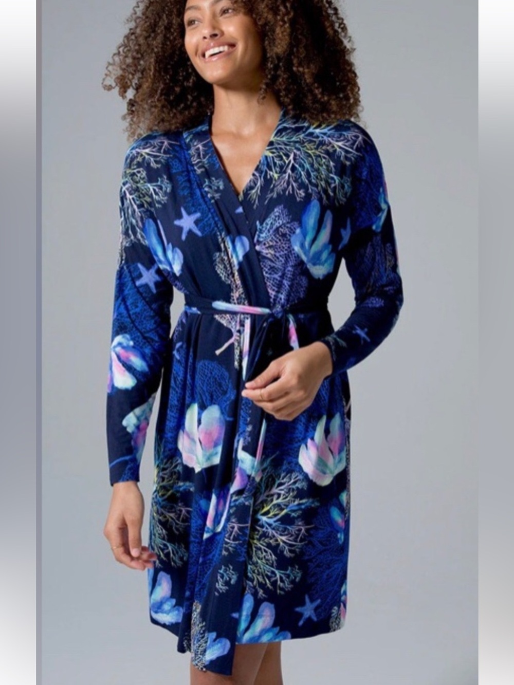 Soma Cool Nights Set De La Mer Navy Sea Life Robe NWT M